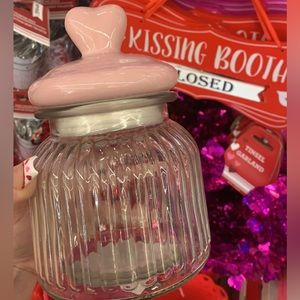 Cute heart jar; thick good quality glass for candies, beauty products,misc. 🤍